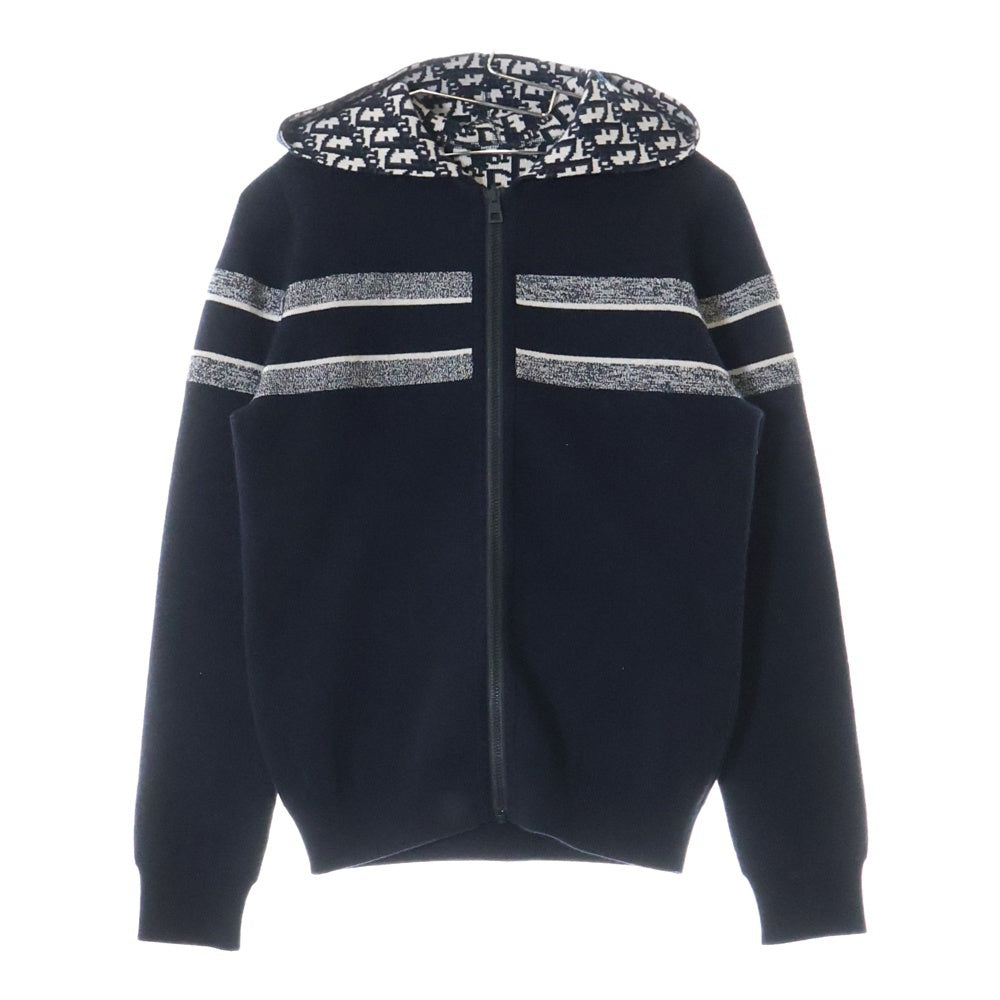 Christian Dior(クリスチャンディオール) オブリーク カシミヤ ロゴリバーシブルニットパーカー ネイビー レディース 054G12AM055_X5820