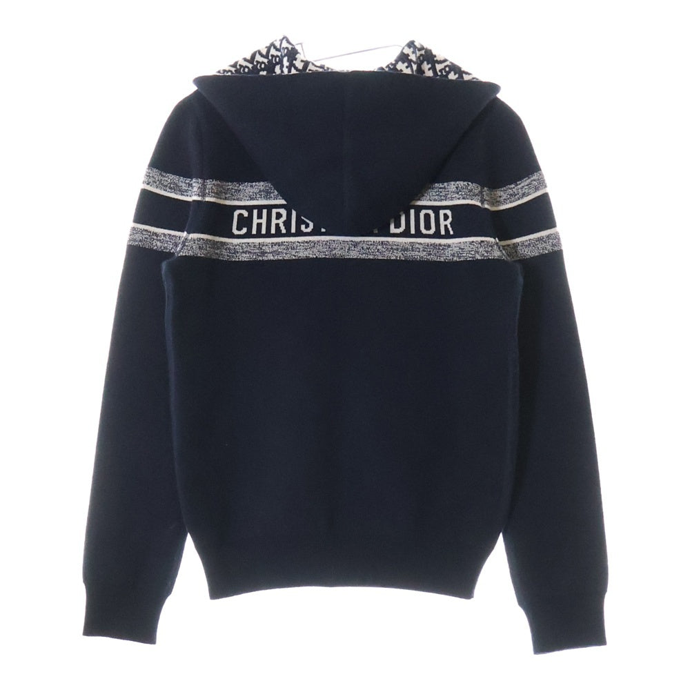 Christian Dior(クリスチャンディオール) オブリーク カシミヤ ロゴリバーシブルニットパーカー ネイビー レディース 054G12AM055_X5820
