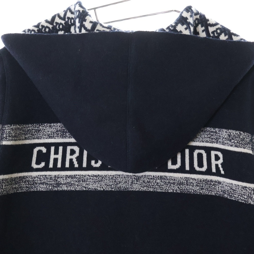 Christian Dior(クリスチャンディオール) オブリーク カシミヤ ロゴリバーシブルニットパーカー ネイビー レディース 054G12AM055_X5820