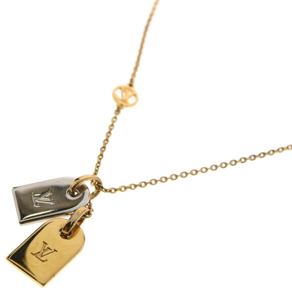 LOUIS VUITTON(ルイヴィトン) ナノグラム ネックレス ペンダント チェーン ゴールド×シルバー M63141