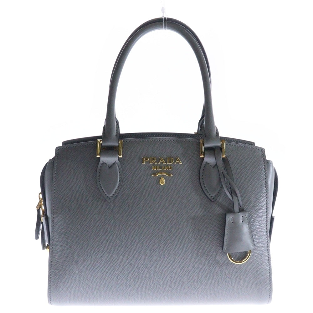 PRADA(プラダ) サフィアーノ 2wayハンドバッグ ショルダーバッグ グレー レザー 1BA164