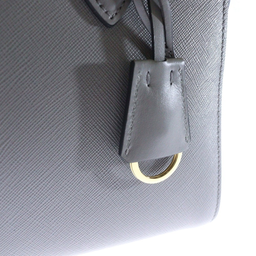 PRADA(プラダ) サフィアーノ 2wayハンドバッグ ショルダーバッグ グレー レザー 1BA164