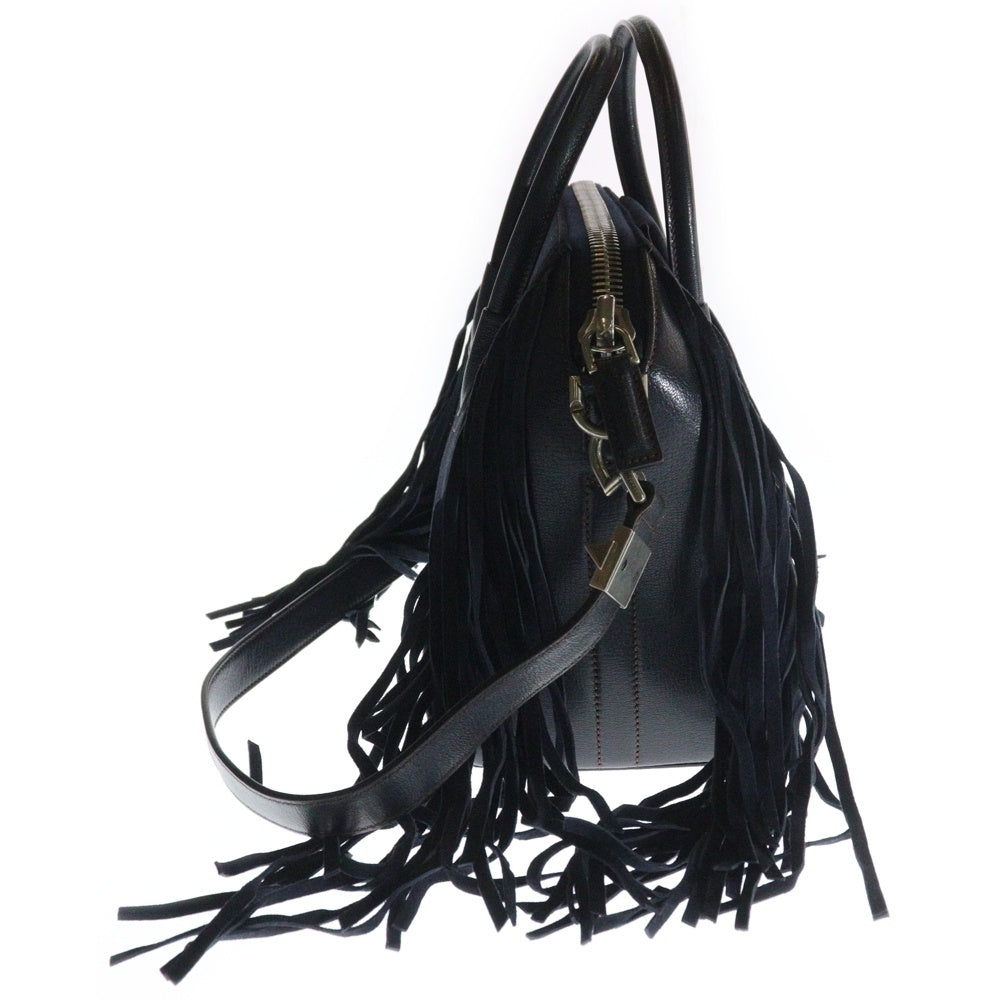GIVENCHY(ジバンシィ) ANTIGONA アンティゴナ 2WAY スエードレザー フリンジ付ハンドバッグ ショルダーバッグ ネイビー
