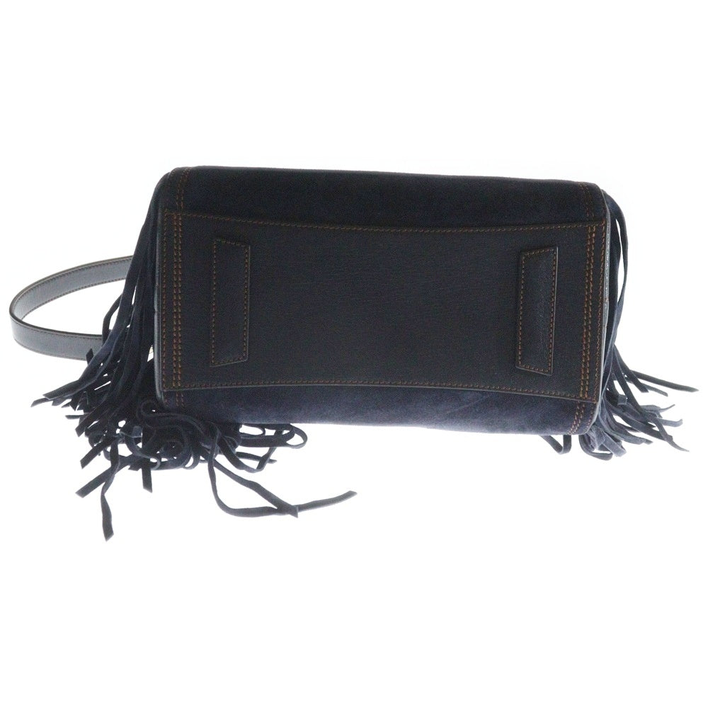GIVENCHY(ジバンシィ) ANTIGONA アンティゴナ 2WAY スエードレザー フリンジ付ハンドバッグ ショルダーバッグ ネイビー