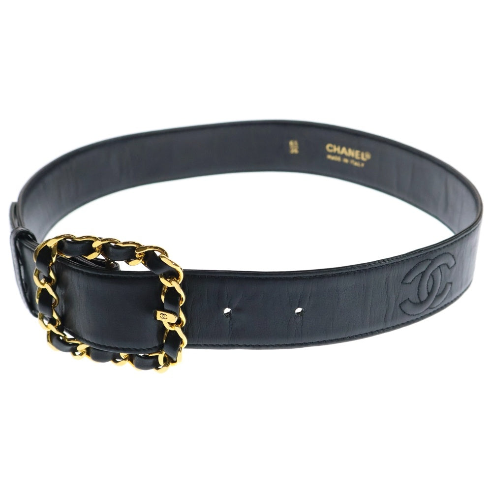 CHANEL(シャネル) チェーンバックル ココマーク ベルト ゴールド金具 レザー