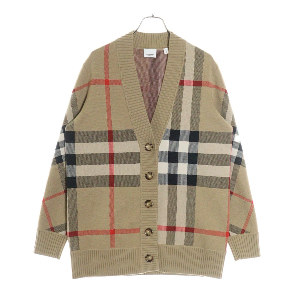 BURBERRY(バーバリー) ノバチェック カーディガン ブラウン カシミア 8039153
