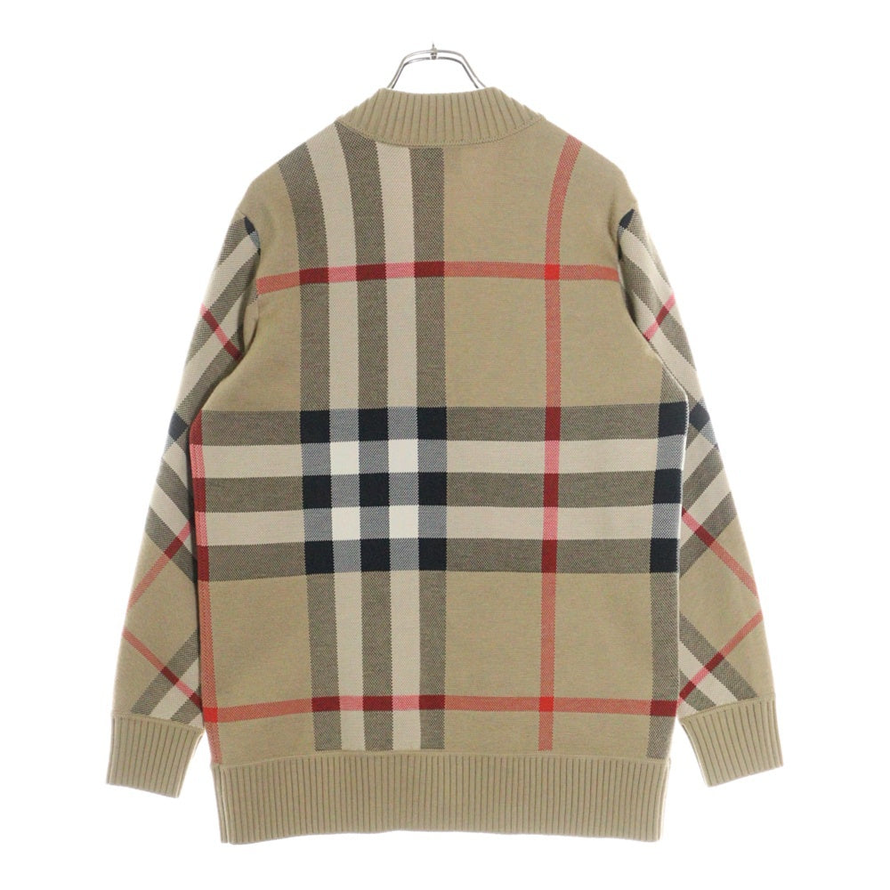BURBERRY(バーバリー) ノバチェック カーディガン ブラウン カシミア 8039153