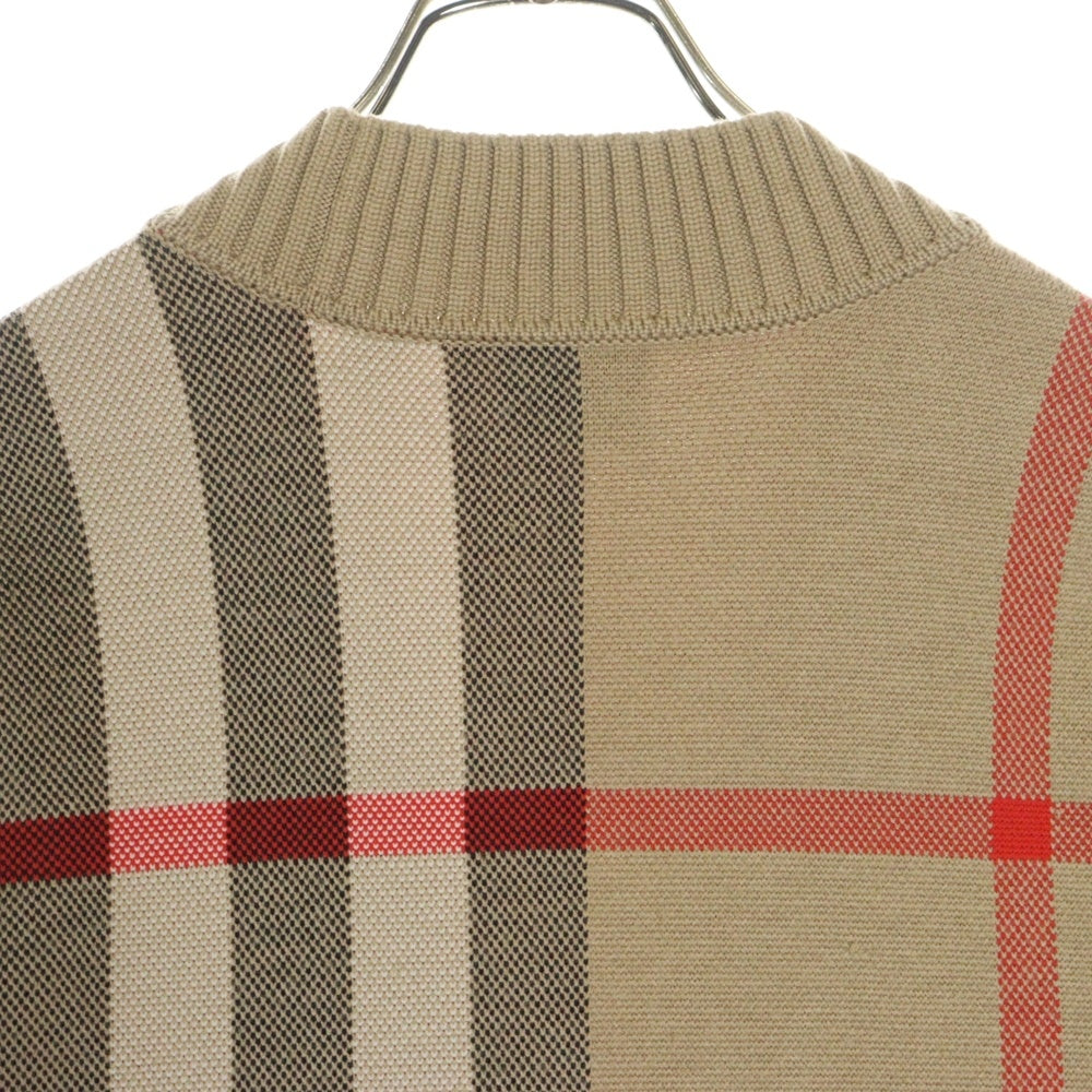 BURBERRY(バーバリー) ノバチェック カーディガン ブラウン カシミア 8039153