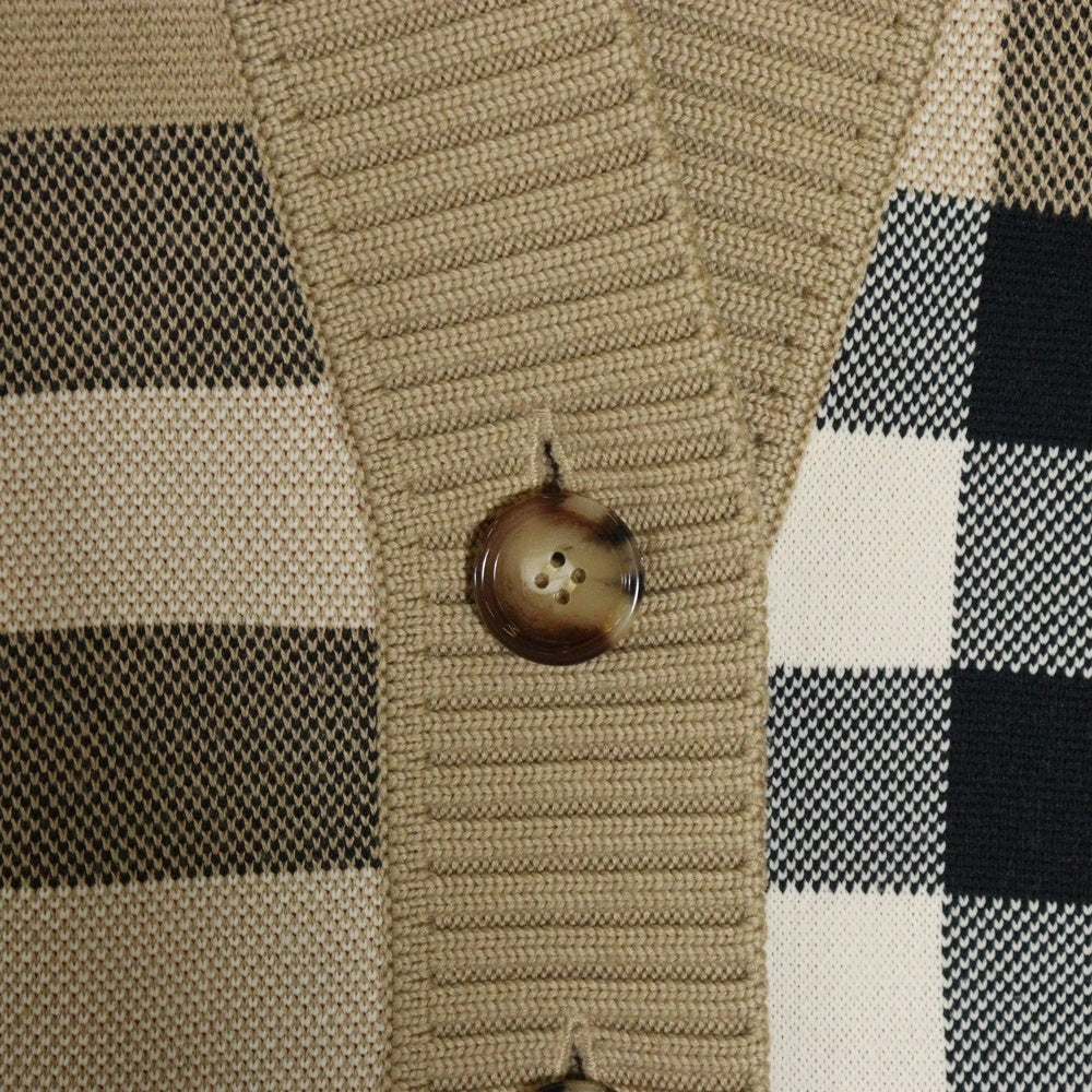 BURBERRY(バーバリー) ノバチェック カーディガン ブラウン カシミア 8039153