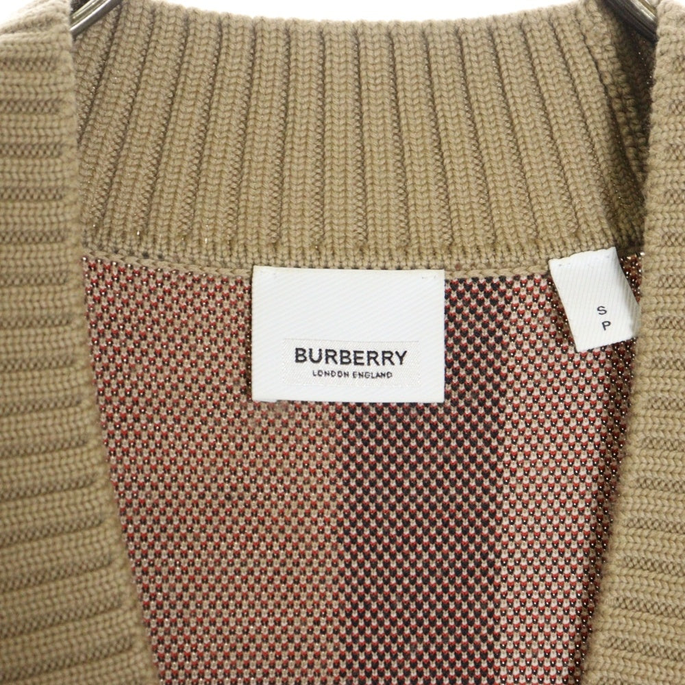 BURBERRY(バーバリー) ノバチェック カーディガン ブラウン カシミア 8039153