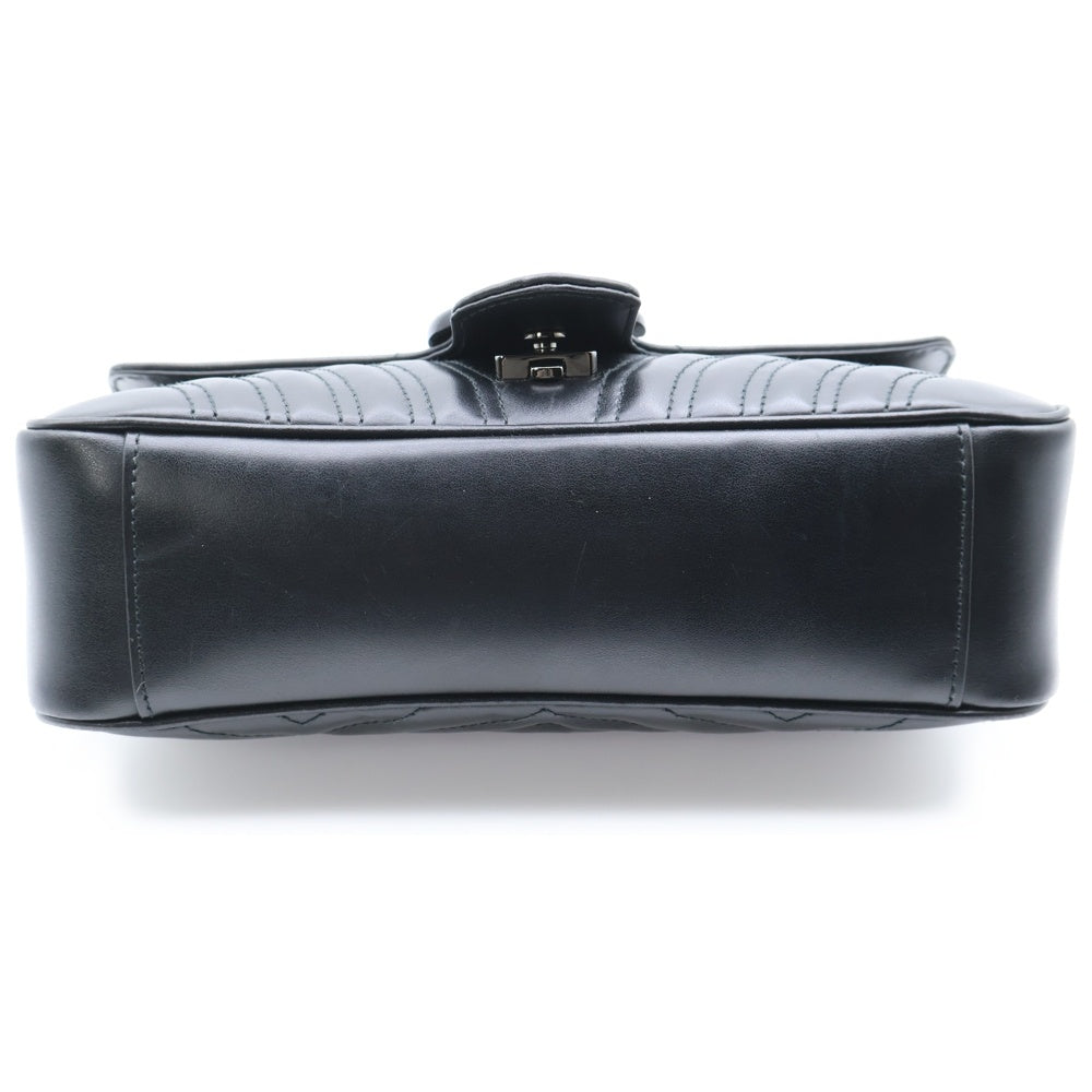 GUCCI(グッチ) GGマーモント チェーン ショルダーバッグ ブラック レザー 443497