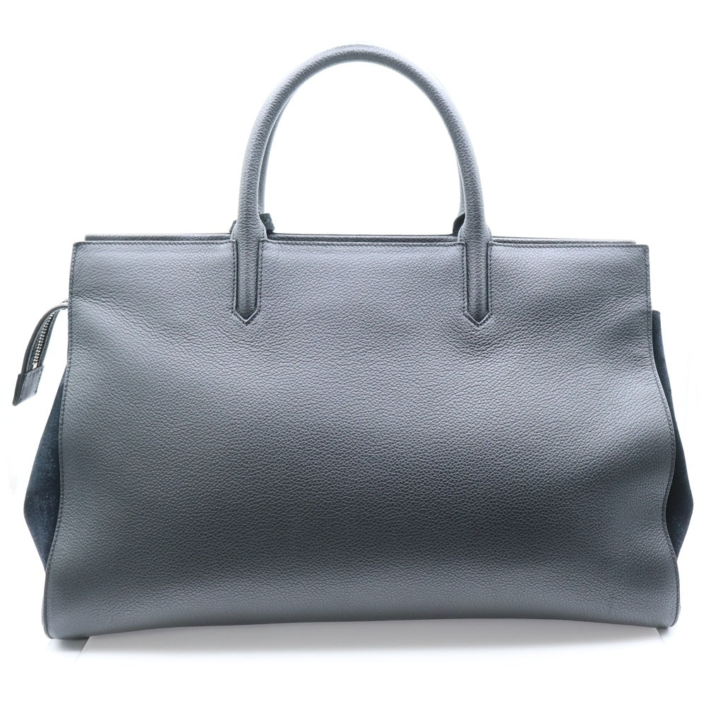 SAINT LAURENT PARIS(サンローランパリ) カバリヴゴーシュ カサンドラロゴ スウェード切り替え コンビレザー 2WAY ハンド ショルダーバッグ シルバー金具 ブラック 448967