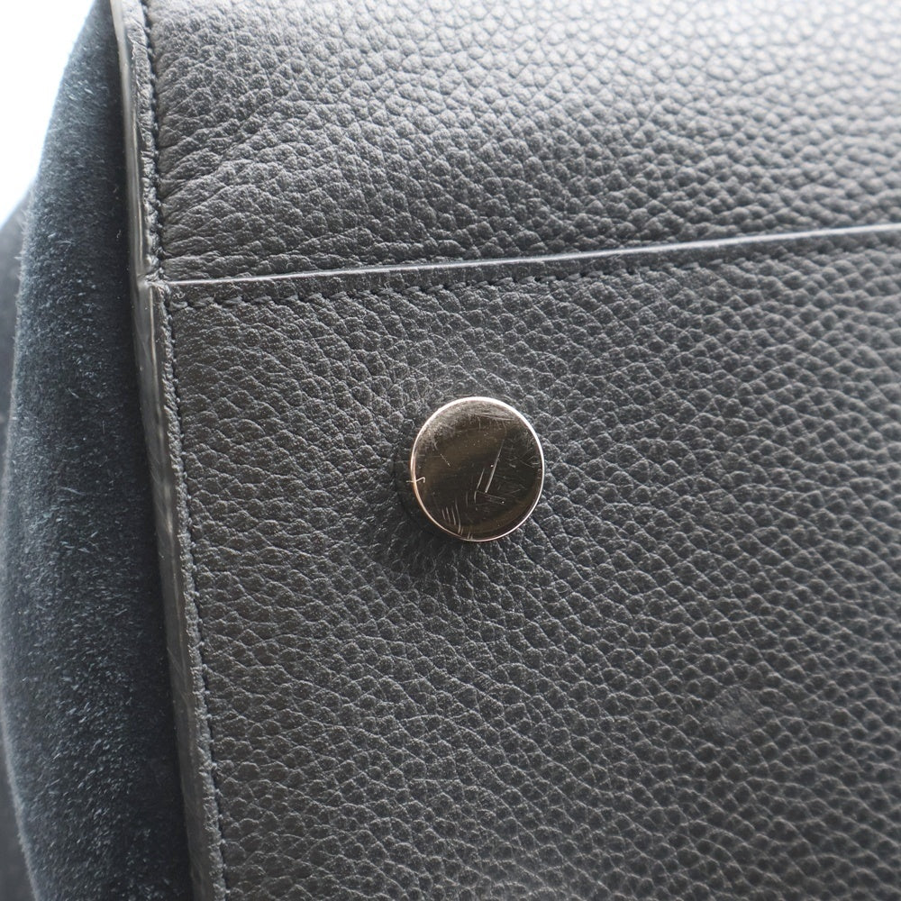 SAINT LAURENT PARIS(サンローランパリ) カバリヴゴーシュ カサンドラロゴ スウェード切り替え コンビレザー 2WAY ハンド ショルダーバッグ シルバー金具 ブラック 448967