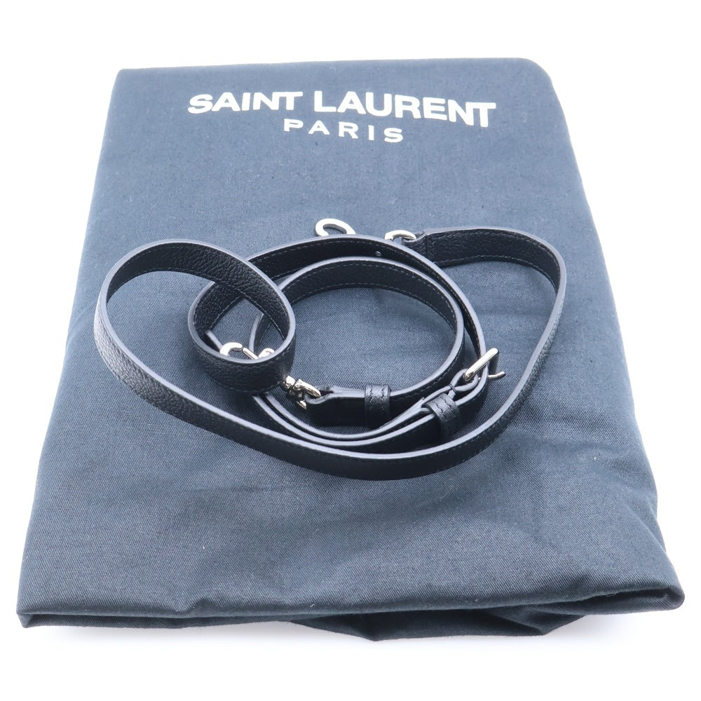 SAINT LAURENT PARIS(サンローランパリ) カバリヴゴーシュ カサンドラロゴ スウェード切り替え コンビレザー 2WAY ハンド ショルダーバッグ シルバー金具 ブラック 448967