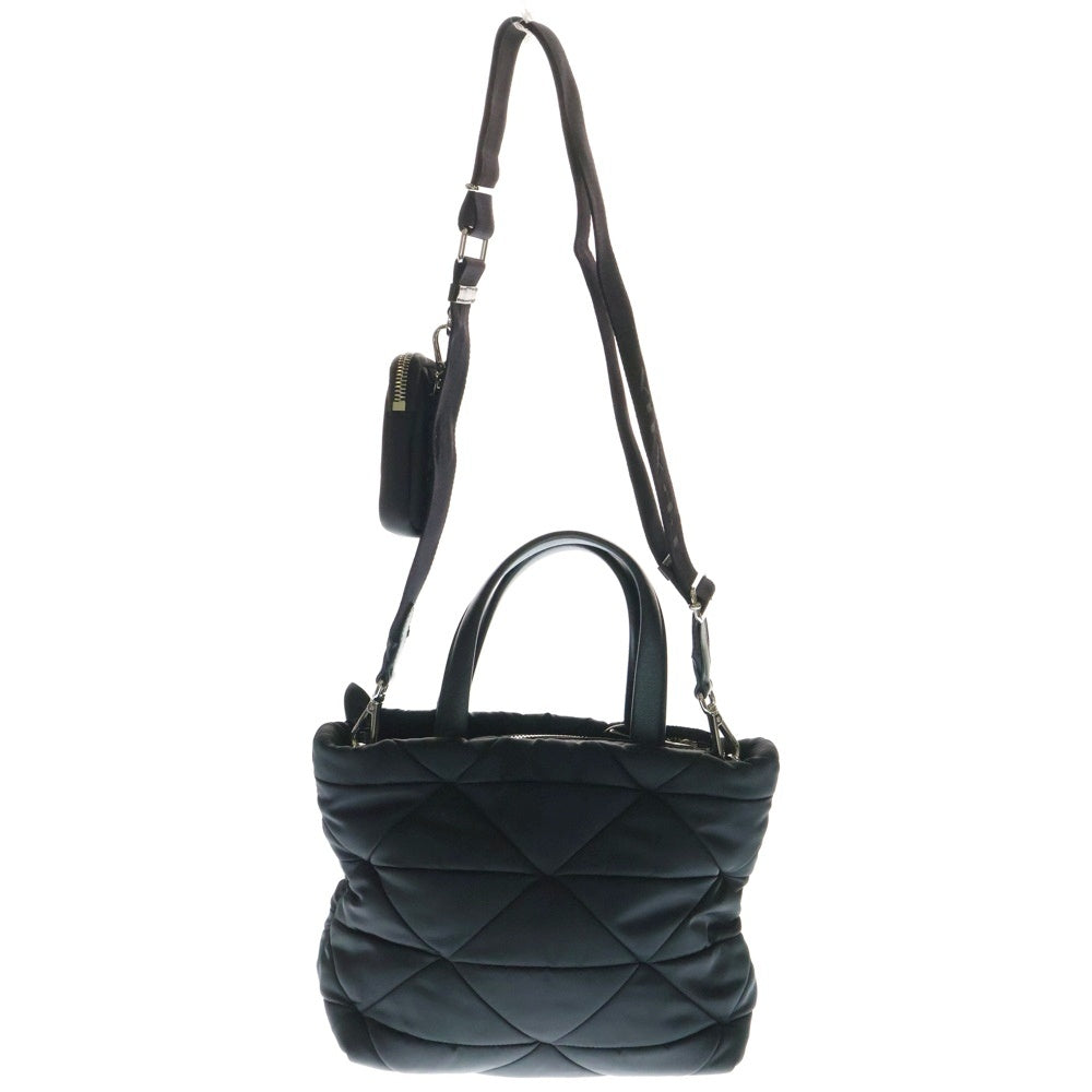 PRADA(プラダ) Re-Nylon リナイロン トライアングルロゴ パデット 2WAY キルティングハンドバッグ ショルダーバッグ ブラック レディース 1BG373