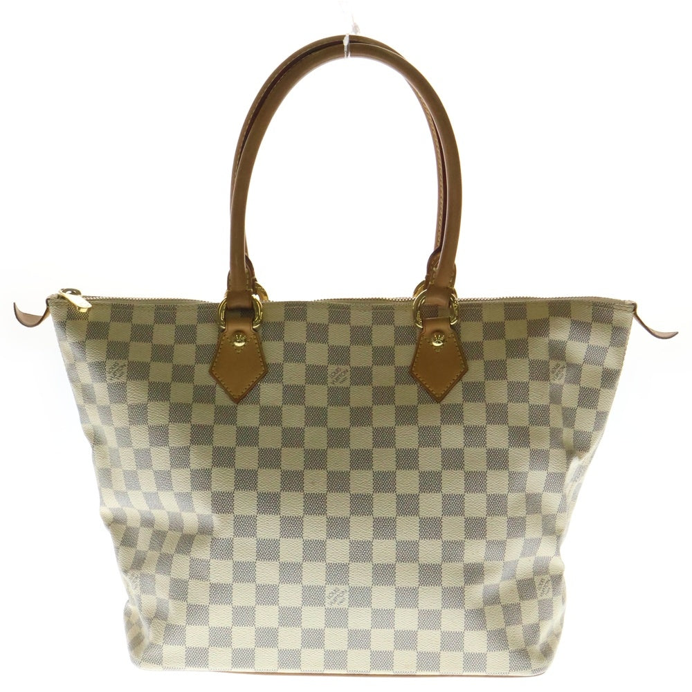 LOUIS VUITTON(ルイヴィトン) ダミエアズール サレヤMM トートバッグ ハンドバッグ アイボリー×ブラウン ゴールド金具 N51185