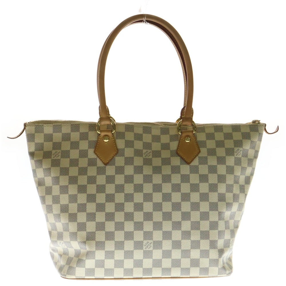 LOUIS VUITTON(ルイヴィトン) ダミエアズール サレヤMM トートバッグ ハンドバッグ アイボリー×ブラウン ゴールド金具 N51185