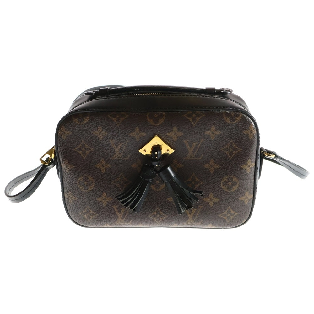 LOUIS VUITTON(ルイヴィトン) サントンジュ モノグラム PVC レザー タッセル ショルダーバッグ ゴールド金具 ブラウン/ブラック M43555