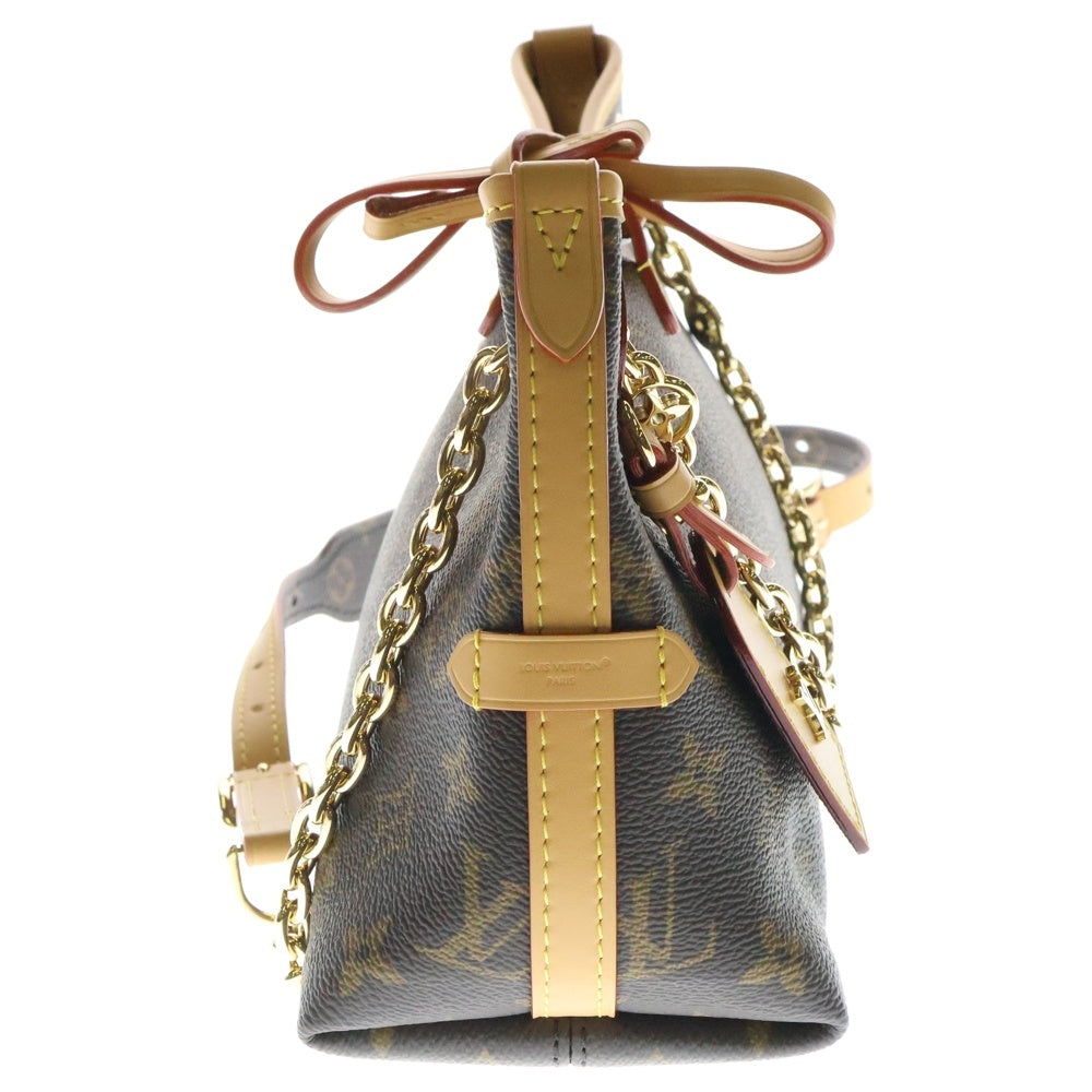 LOUIS VUITTON(ルイヴィトン) モノグラム キャリーオールBB レザーチェーンショルダーバッグ ブラウン レディース M13014