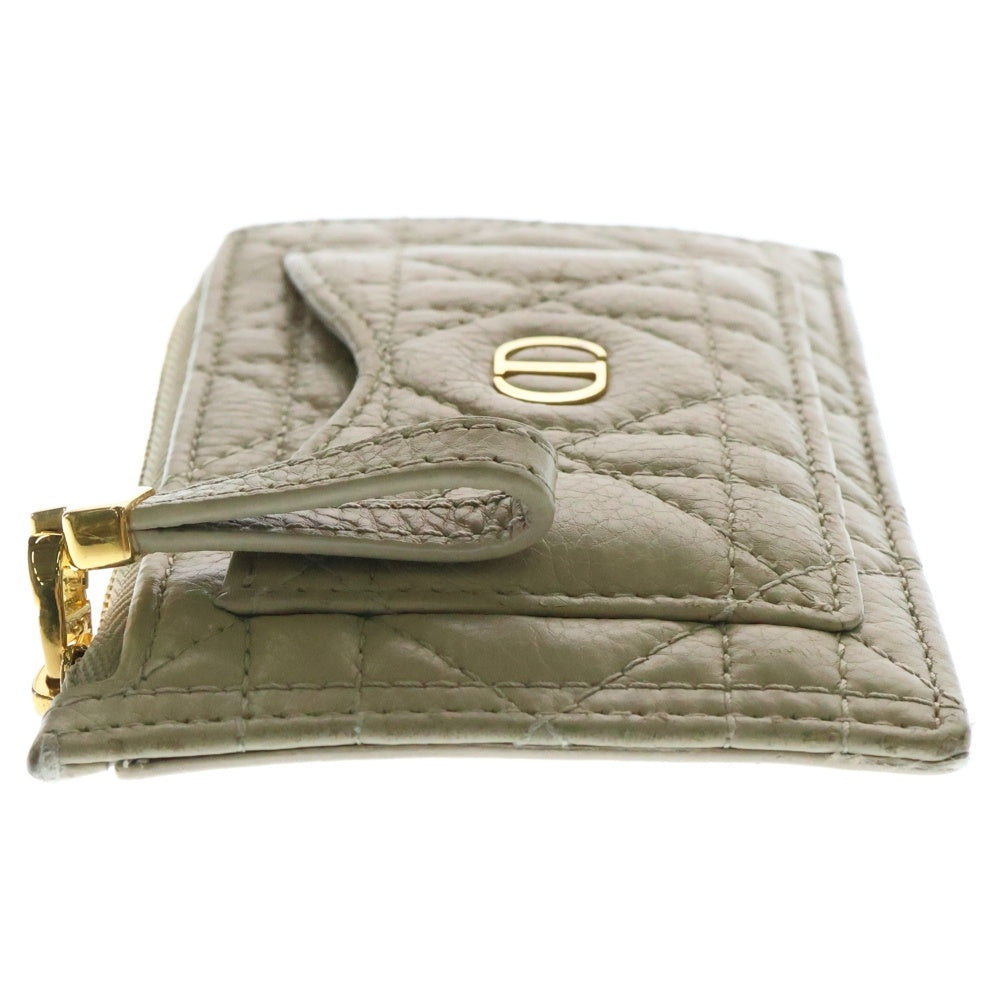 Christian Dior(クリスチャンディオール) CDロゴ フラグメントケース カードケース 名刺入れ ベージュ ゴールド金具 カナージュ
