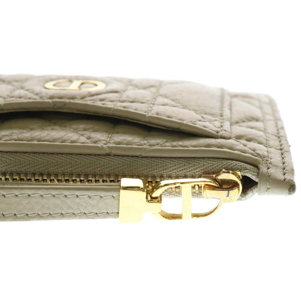 Christian Dior(クリスチャンディオール) CDロゴ フラグメントケース カードケース 名刺入れ ベージュ ゴールド金具 カナージュ