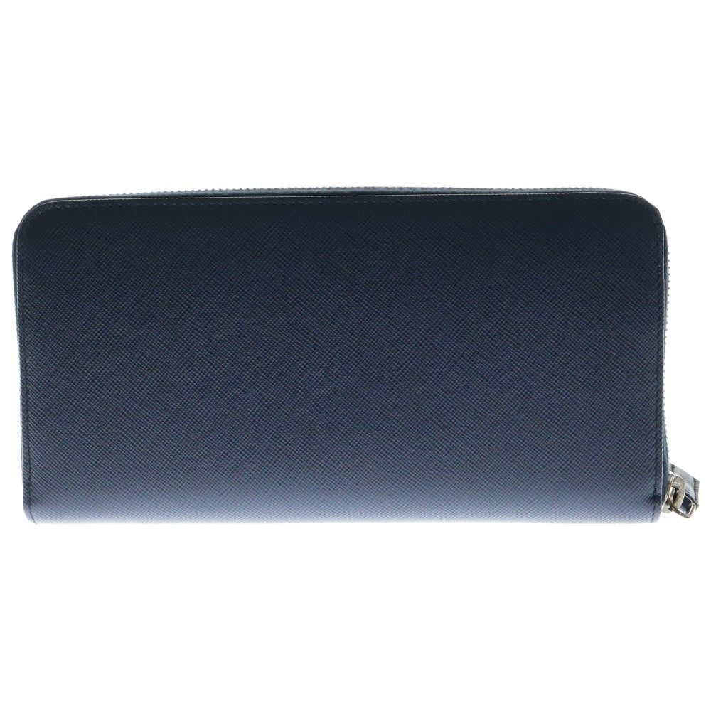 PRADA(プラダ) 長財布 ロングウォレット カードケース ネイビー シルバー金具 2M1317