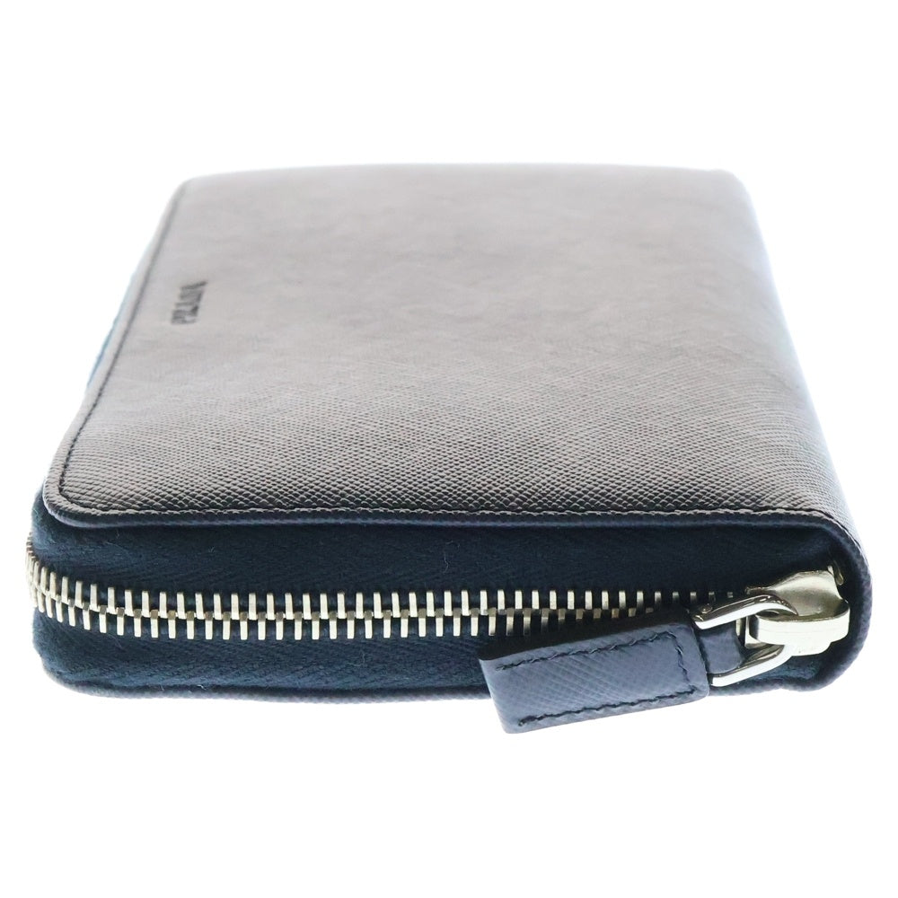 PRADA(プラダ) 長財布 ロングウォレット カードケース ネイビー シルバー金具 2M1317