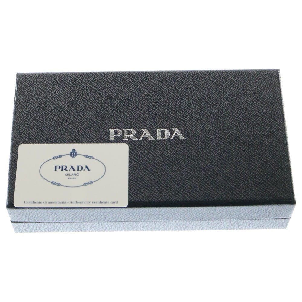 PRADA(プラダ) 長財布 ロングウォレット カードケース ネイビー シルバー金具 2M1317