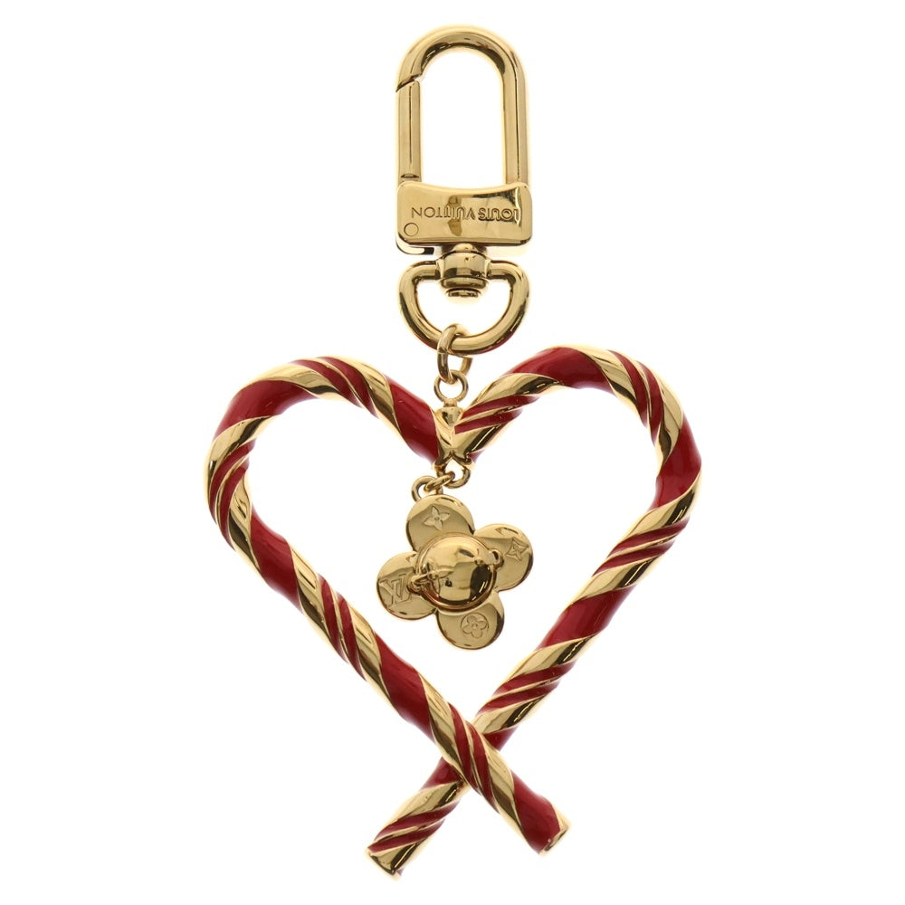 LOUIS VUITTON(ルイヴィトン) バッグチャーム・ヴィヴィエンヌ キャンディケイン バッグチャーム キーリング キーホルダー ゴールド×レッド M02207