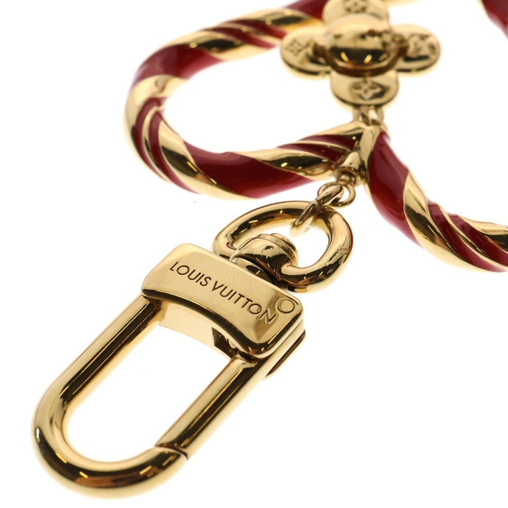 LOUIS VUITTON(ルイヴィトン) バッグチャーム・ヴィヴィエンヌ キャンディケイン バッグチャーム キーリング キーホルダー ゴールド×レッド M02207