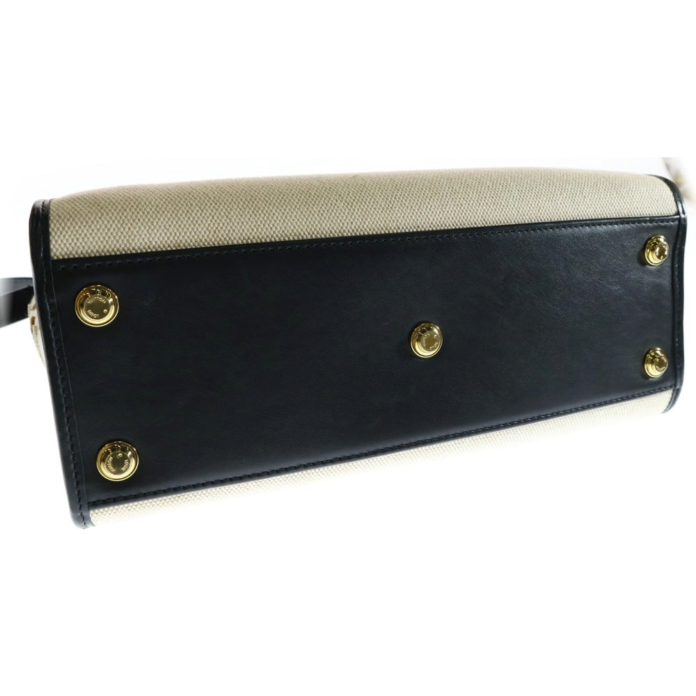 LOUIS VUITTON(ルイヴィトン) モノグラム オンマイサイドMM 2WAY レザー切替キャンバスハンドバッグ ショルダーバッグ ブラック/ベージュ レディース M59842