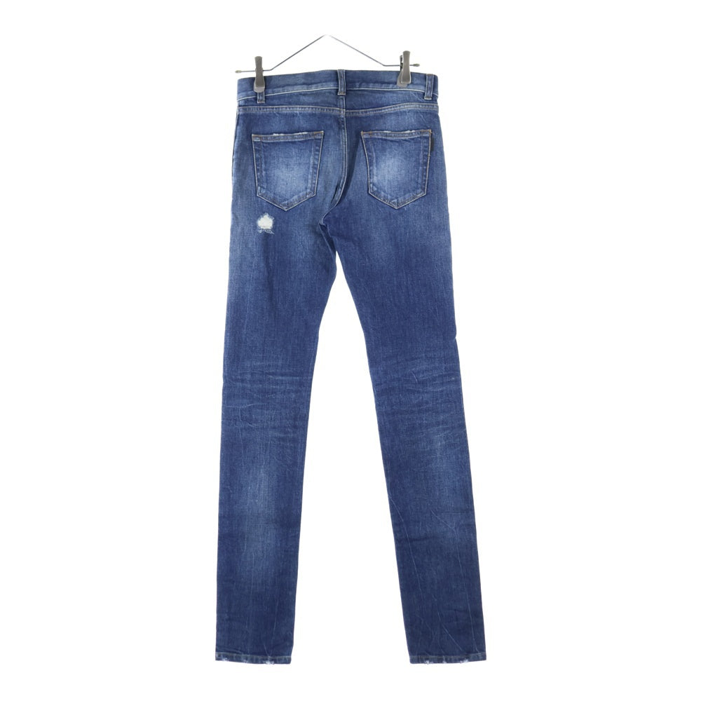 SAINT LAURENT PARIS(サンローランパリ) ダメージ加工 スリムスキニー ストレッチ デニムパンツ ジーンズ インディゴ 551401