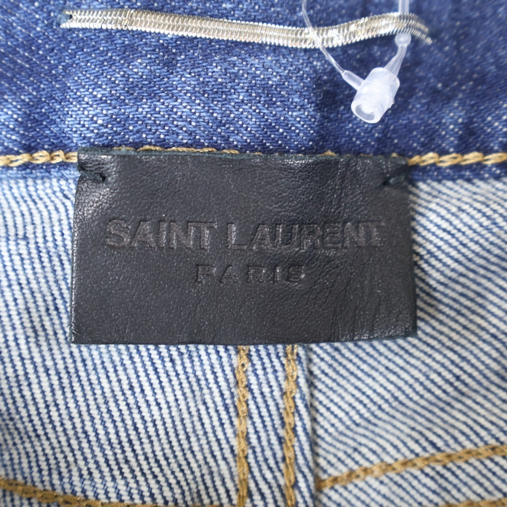 SAINT LAURENT PARIS(サンローランパリ) ダメージ加工 スリムスキニー ストレッチ デニムパンツ ジーンズ インディゴ 551401