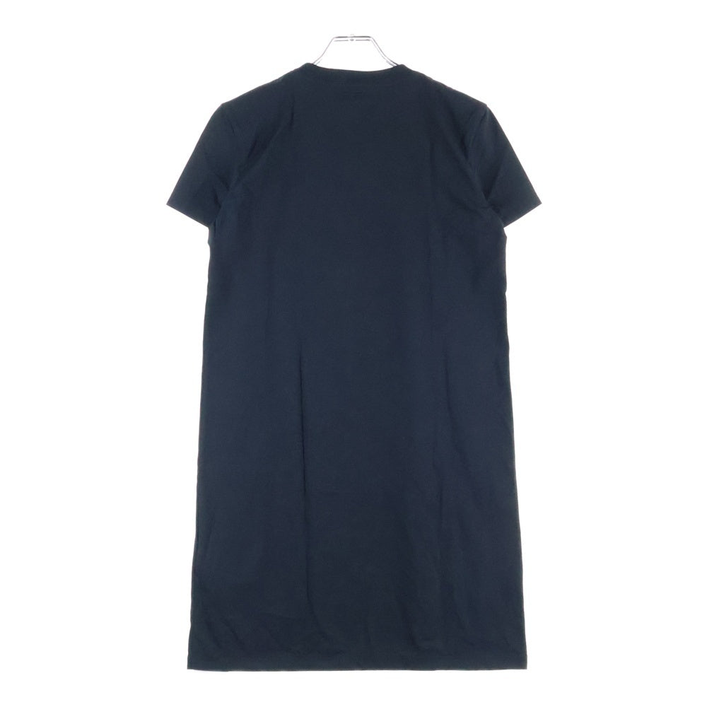 HERMES(エルメス) カルトゥッシュ キー チェーン プリント クルーネック 半袖 ロング Tシャツ カットソー ワンピース ドレス ブラック レディース