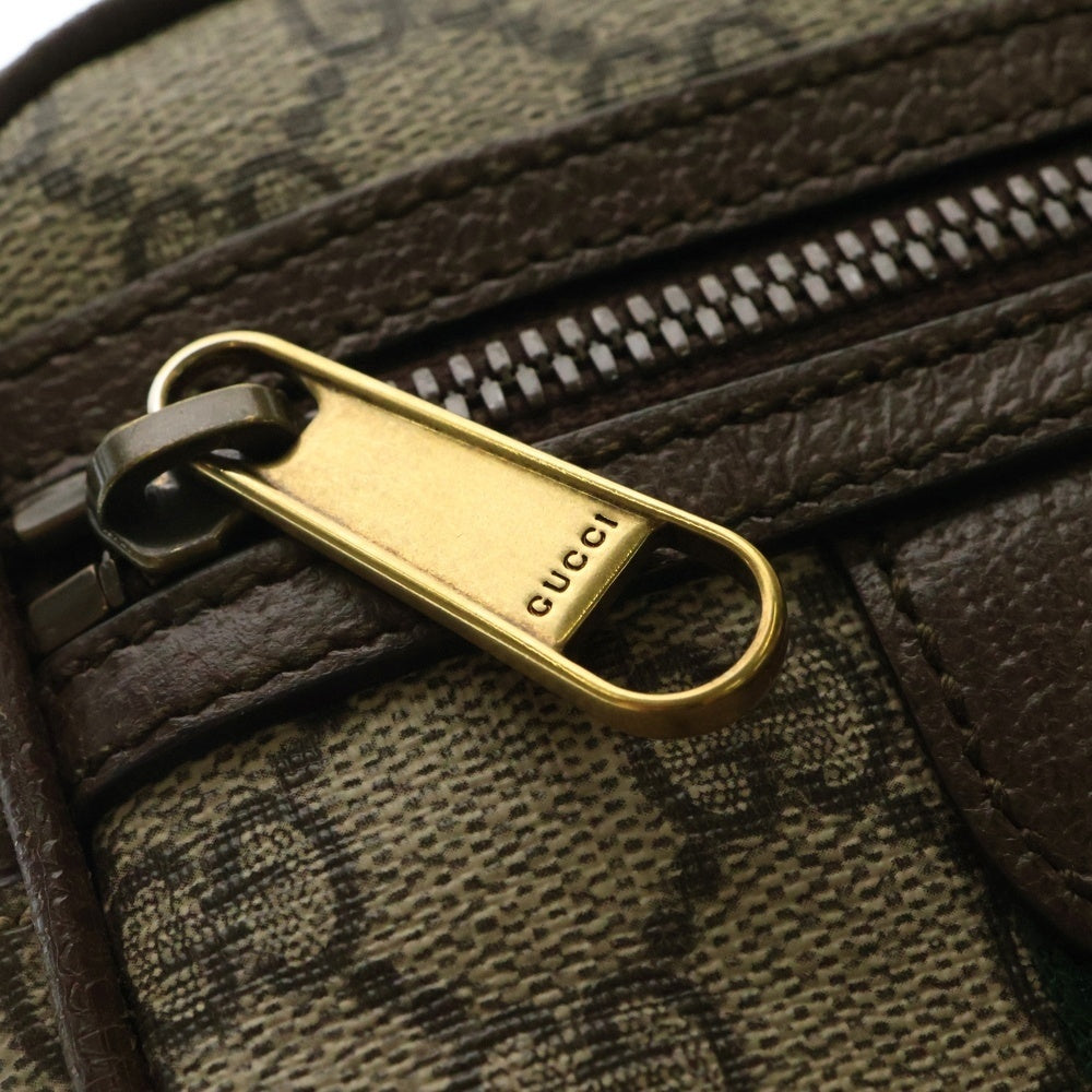 GUCCI(グッチ) オフィディア GGスプリーム ショルダーバッグ ミニバッグ ブラウン×ベージュ ゴールド金具 レザー×PVC 598127