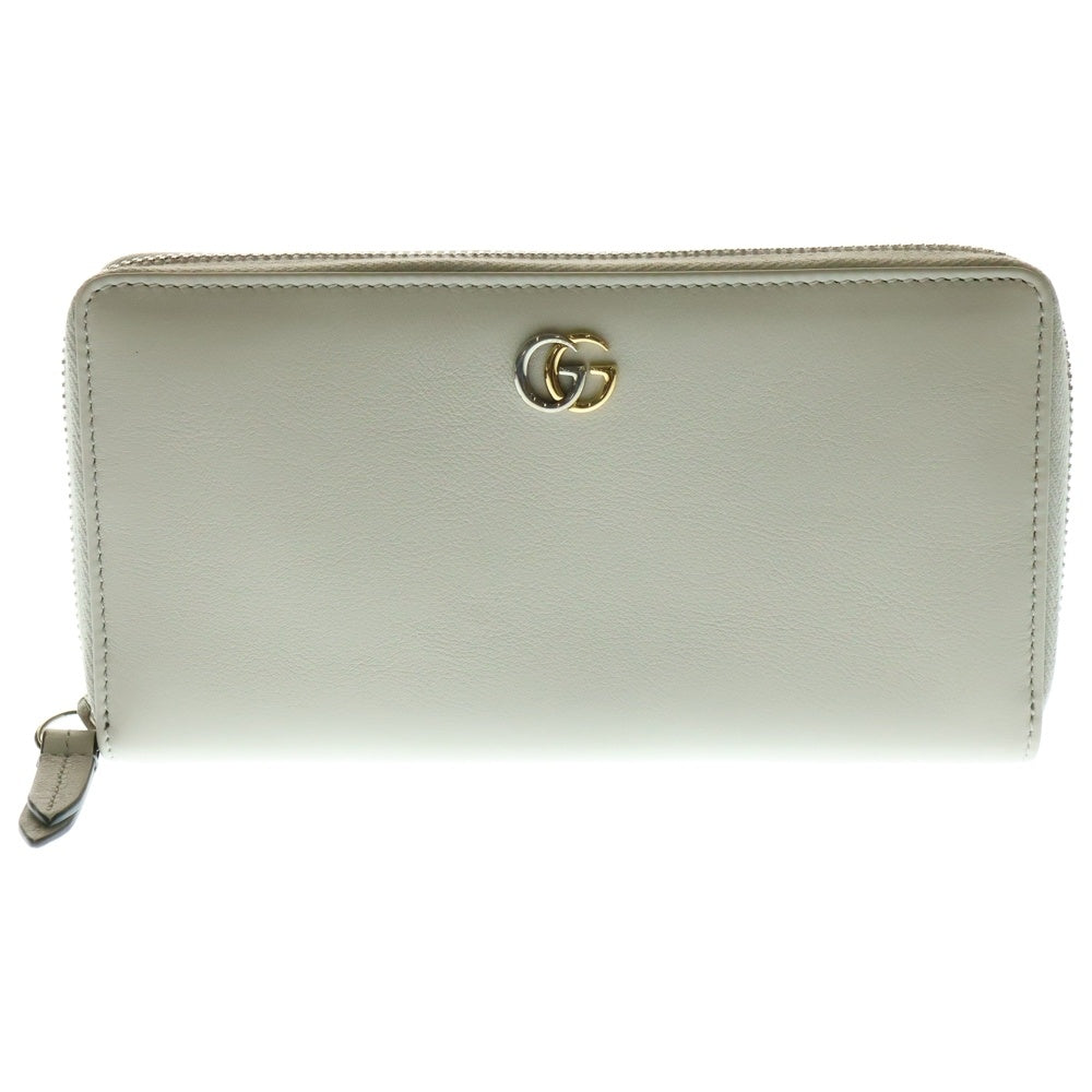 GUCCI(グッチ) GGマーモント ダブルG ジップアラウンド レザーロングウォレット ラウンドファスナー長財布 ベージュ 790057