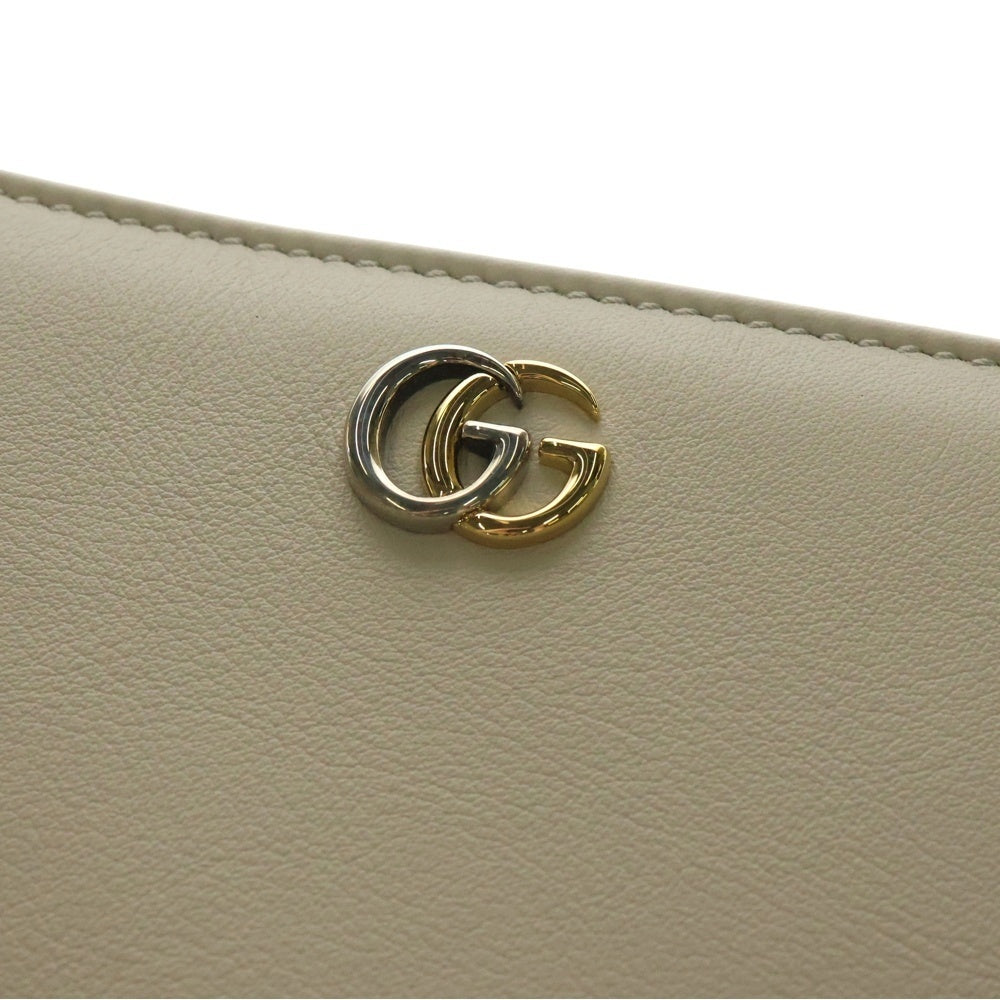 GUCCI(グッチ) GGマーモント ダブルG ジップアラウンド レザーロングウォレット ラウンドファスナー長財布 ベージュ 790057