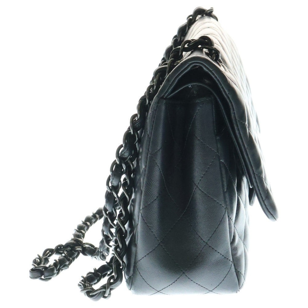 CHANEL(シャネル) ココマーク マトラッセ30 Wフラップ/Wチェーン ラムスキン レザーチェーンショルダーバッグ ブラック レディース A58600
