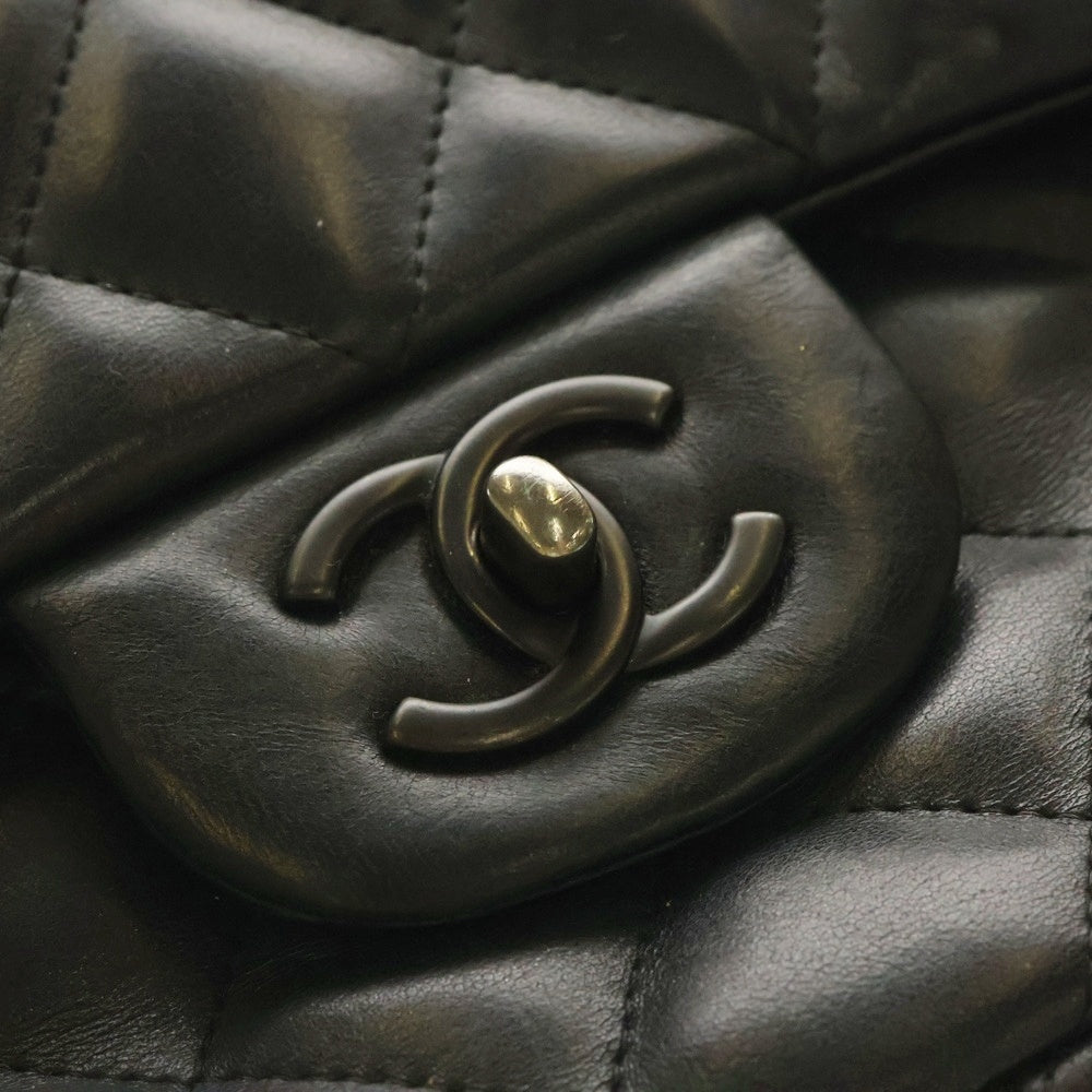 CHANEL(シャネル) ココマーク マトラッセ30 Wフラップ/Wチェーン ラムスキン レザーチェーンショルダーバッグ ブラック レディース A58600