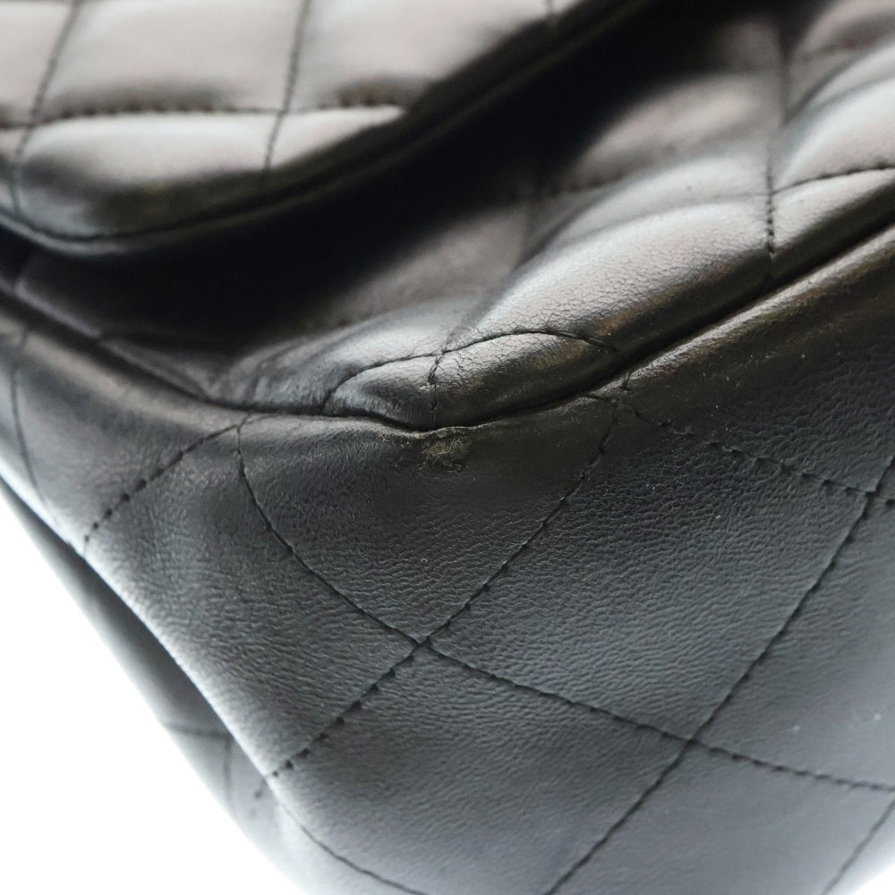 CHANEL(シャネル) ココマーク マトラッセ30 Wフラップ/Wチェーン ラムスキン レザーチェーンショルダーバッグ ブラック レディース A58600