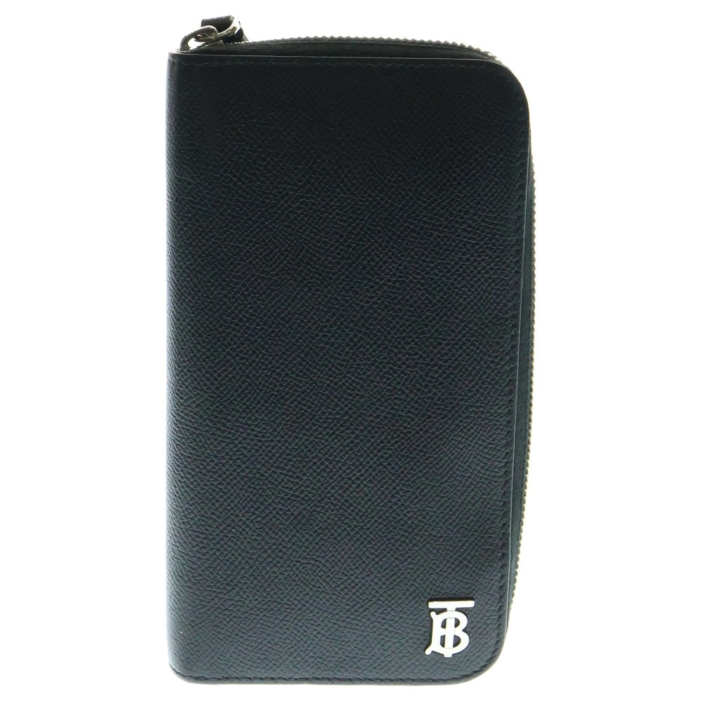 BURBERRY(バーバリー) 長財布 ロングウォレット カードケース ブラック シルバー金具 レザー