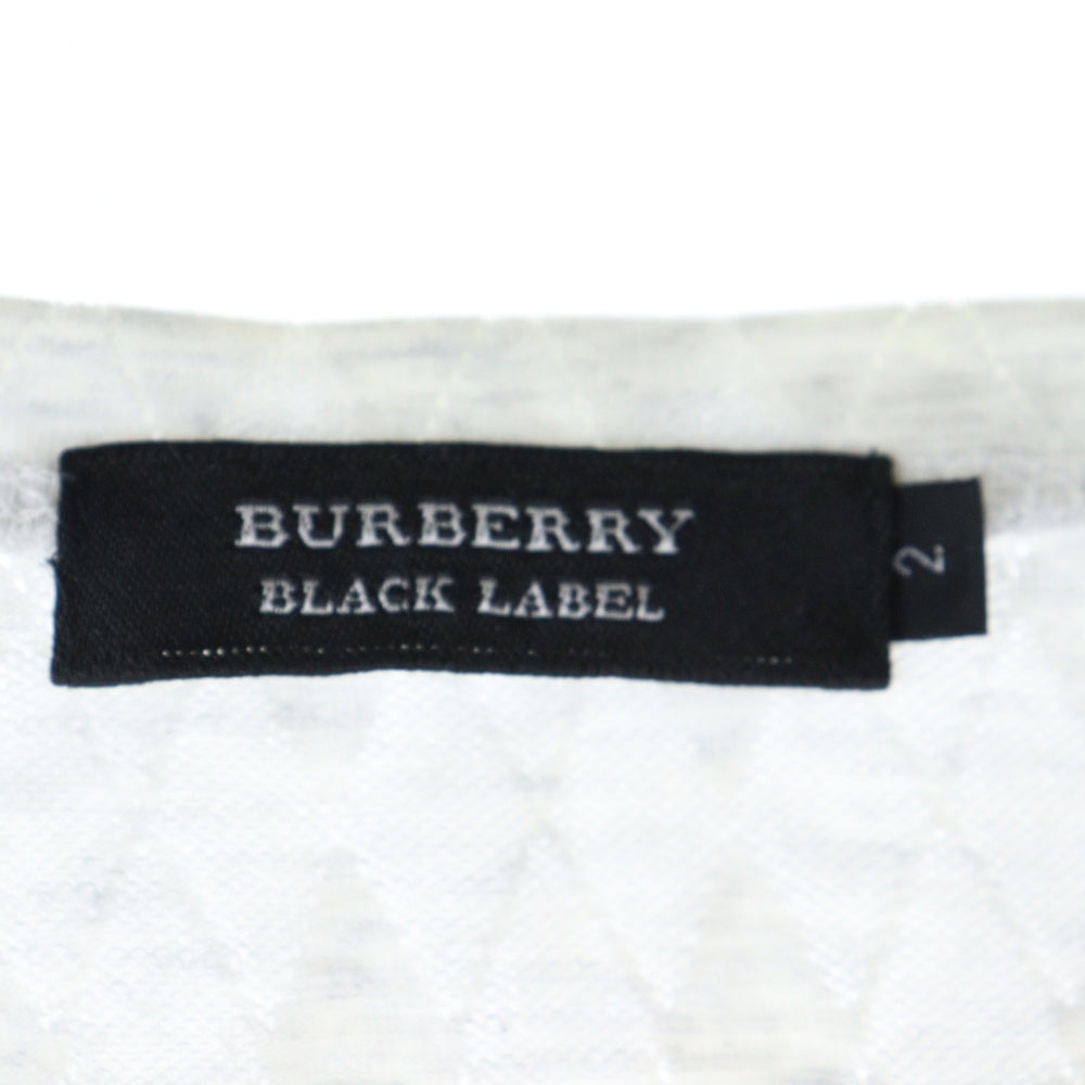 BURBERRY BLUE LABEL(バーバリーブルーレーベル) ワンポイントロゴ刺繍 Vネック ロングスリーブ 長袖Tシャツ カットソー グレー