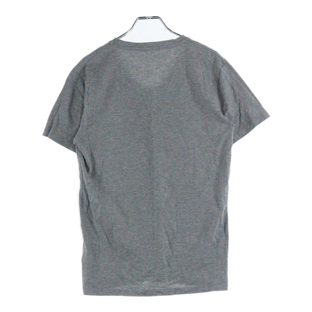 BURBERRY BLACK LABEL(バーバリー ブラックレーベル) ワンポイントロゴ刺繍 Vネック コットン 半袖Tシャツ カットソー グレー D1P47-152-04