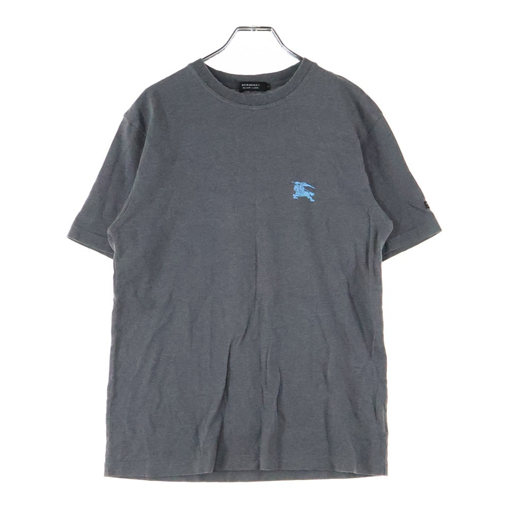 BURBERRY BLACK LABEL(バーバリー ブラックレーベル) ワンポイントロゴプリント クルーネック 半袖Tシャツ カットソー グレー BMV50-830