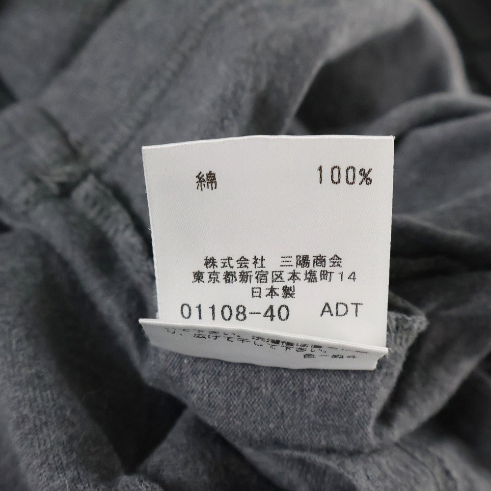 BURBERRY BLACK LABEL(バーバリー ブラックレーベル) ワンポイントロゴプリント クルーネック 半袖Tシャツ カットソー グレー BMV50-830
