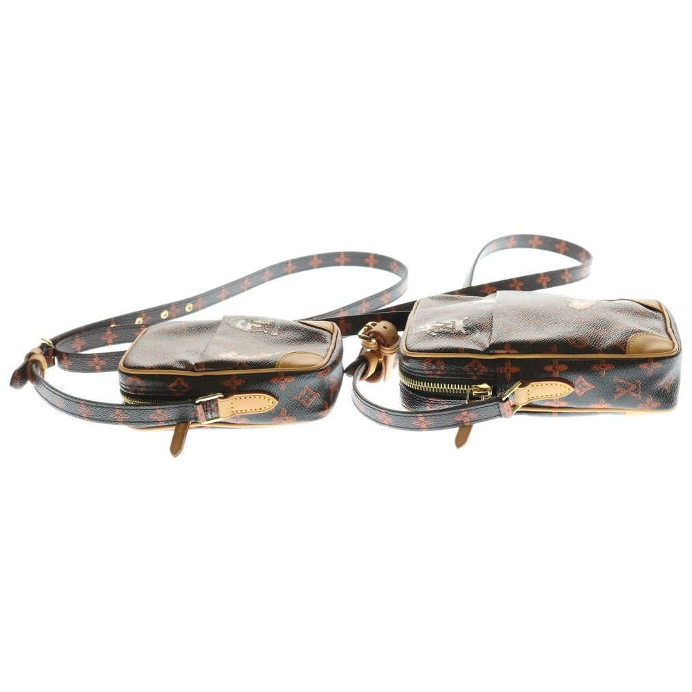 LOUIS VUITTON(ルイヴィトン) キャットグラム パナムセット レザーショルダーバッグ ブラック/オレンジ M44399