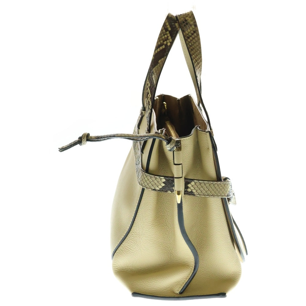 LOEWE(ロエベ) ゲート トップハンドル スモール ベージュ レザー 2WAY ハンドバッグ ショルダーバッグ