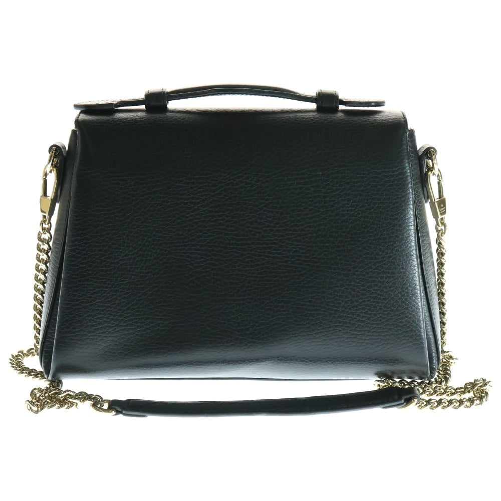 GUCCI(グッチ) インターロッキングG 2WAYチェーンショルダーバッグ ハンドバッグ ブラック ゴールド金具 レザー 510302