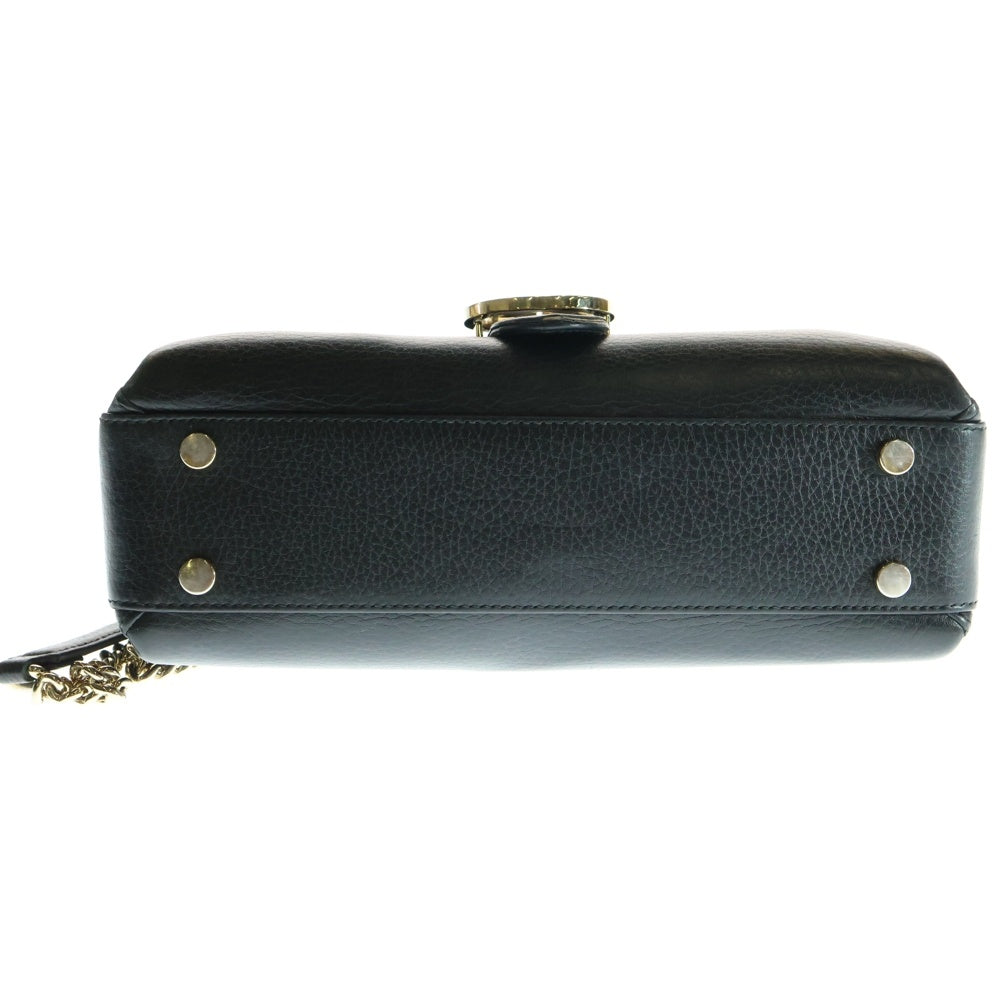 GUCCI(グッチ) インターロッキングG 2WAYチェーンショルダーバッグ ハンドバッグ ブラック ゴールド金具 レザー 510302