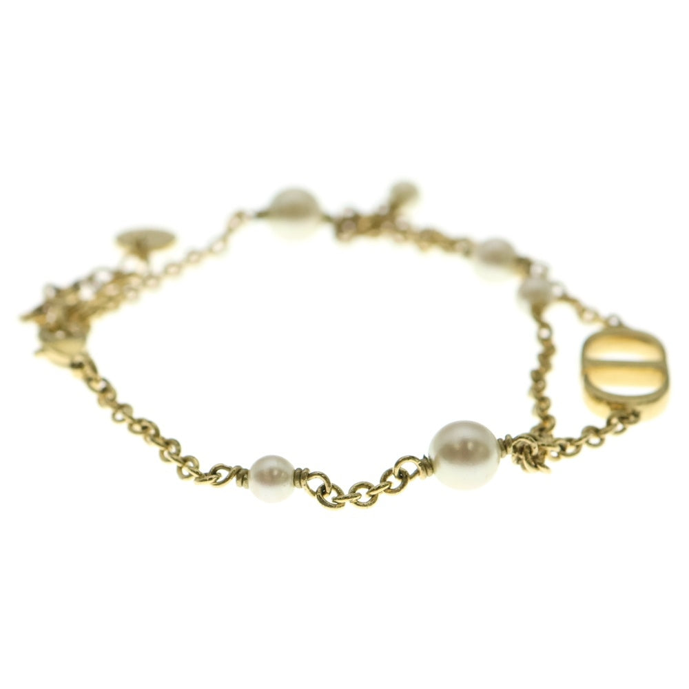 DIOR(ディオール) ロゴフェイクパール ブレスレット チェーン ゴールド GP